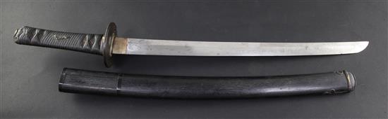 A Japanese wakizashi, 18th/19th century, total 63.5cm